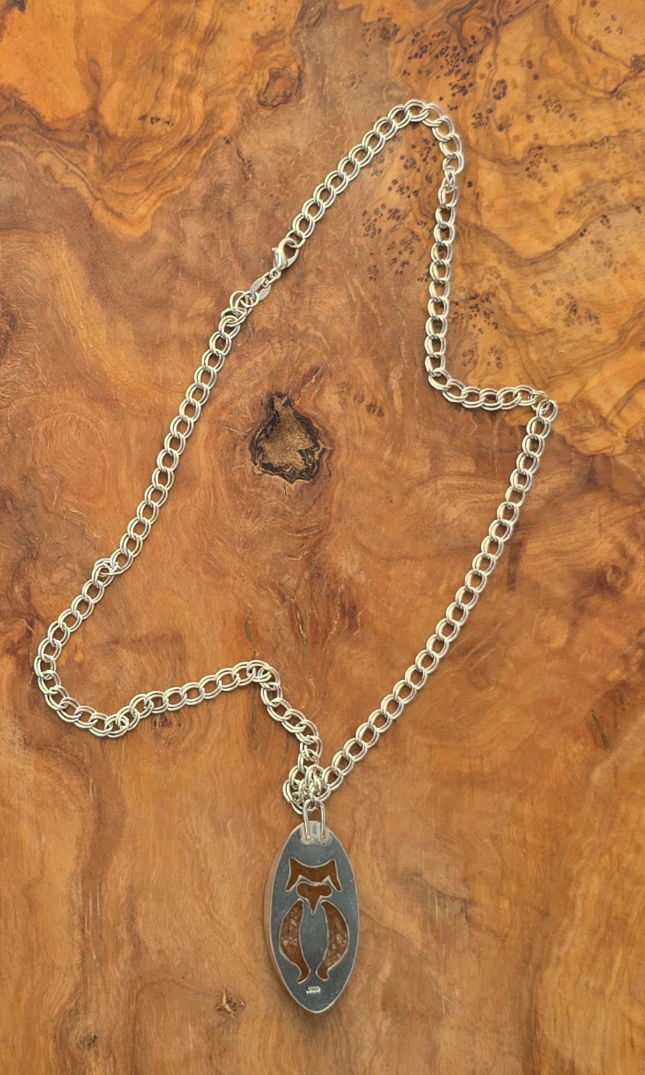 Yellow Aventurine w/backside owl cutout necklace