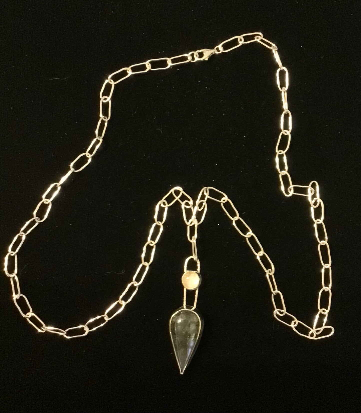 Labradorite with/ golden Rutile stone Necklace