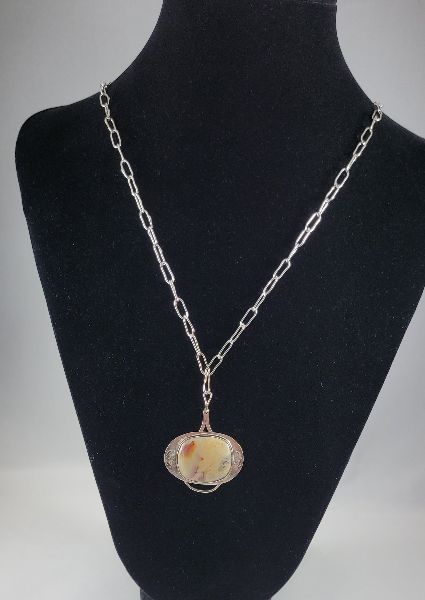 Yellow Lace Agate Square Stone Pendent