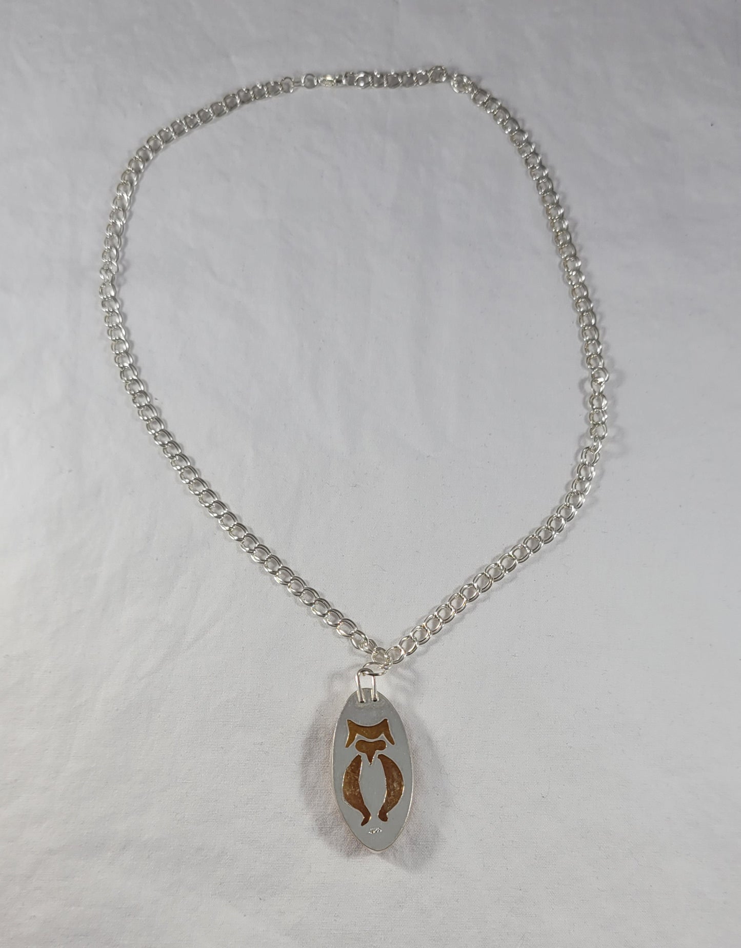 Yellow Aventurine w/backside owl cutout necklace
