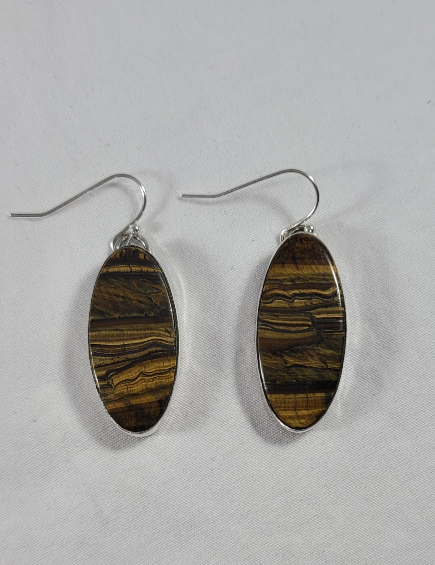 Yellow Iron tiger eye earrings