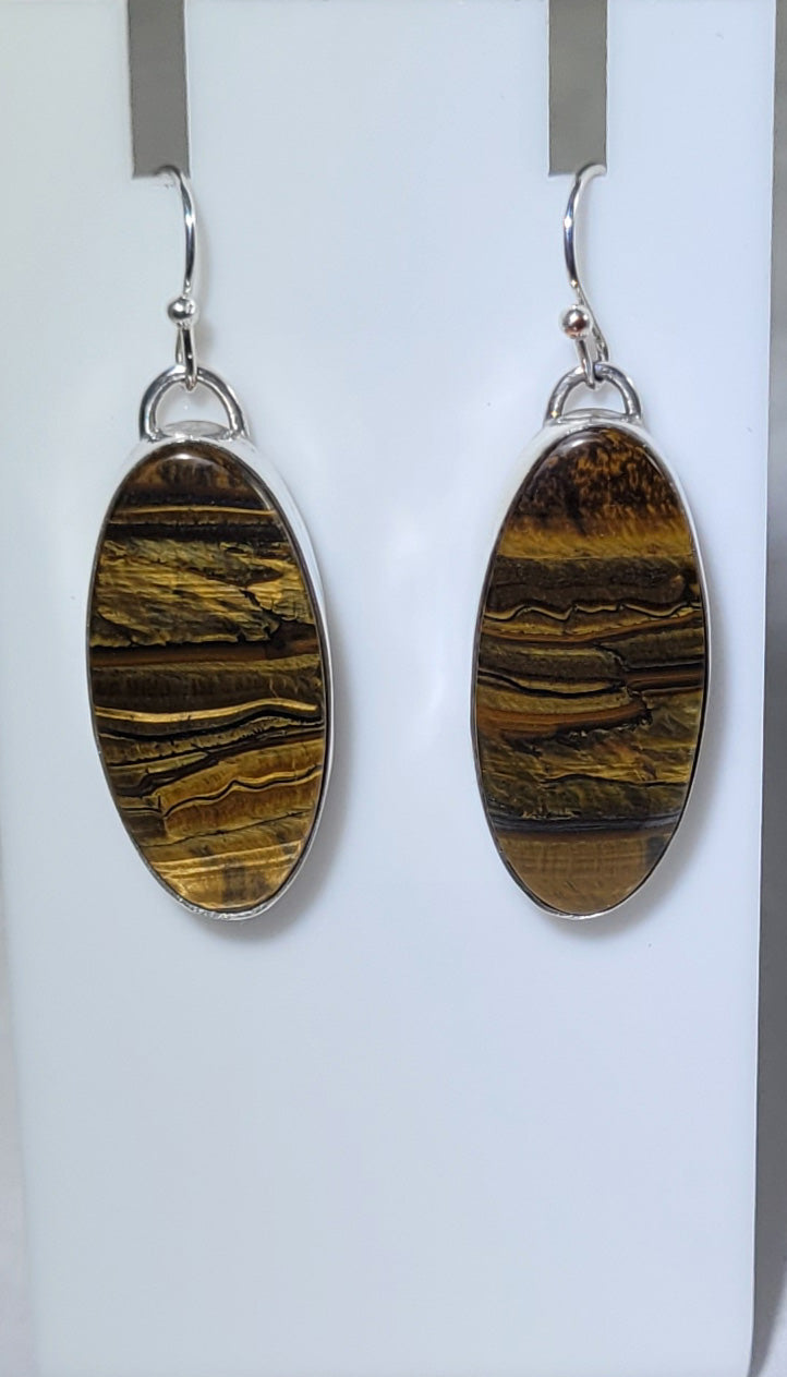 Yellow Iron tiger eye earrings