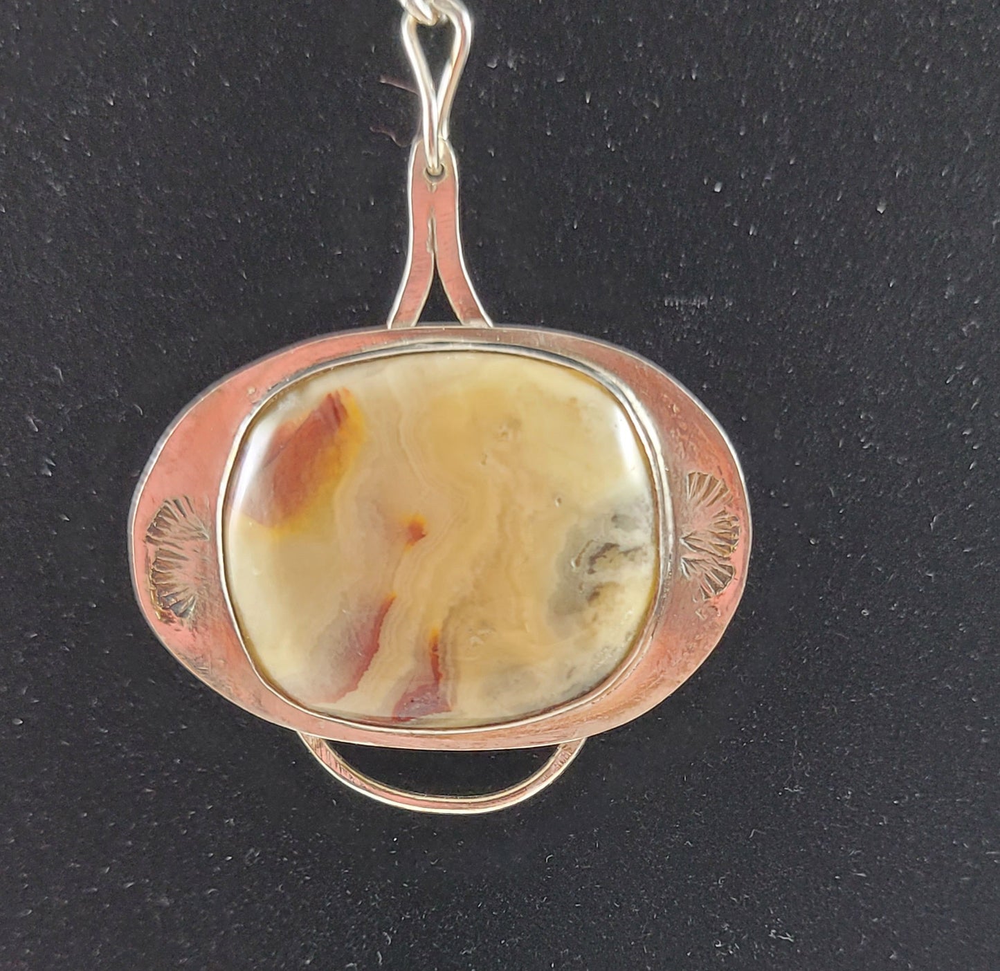 Yellow Lace Agate Square Stone Pendent