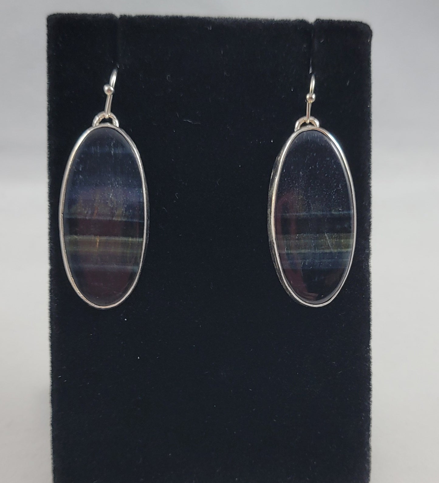 Blue Tiger Eyes Earrings