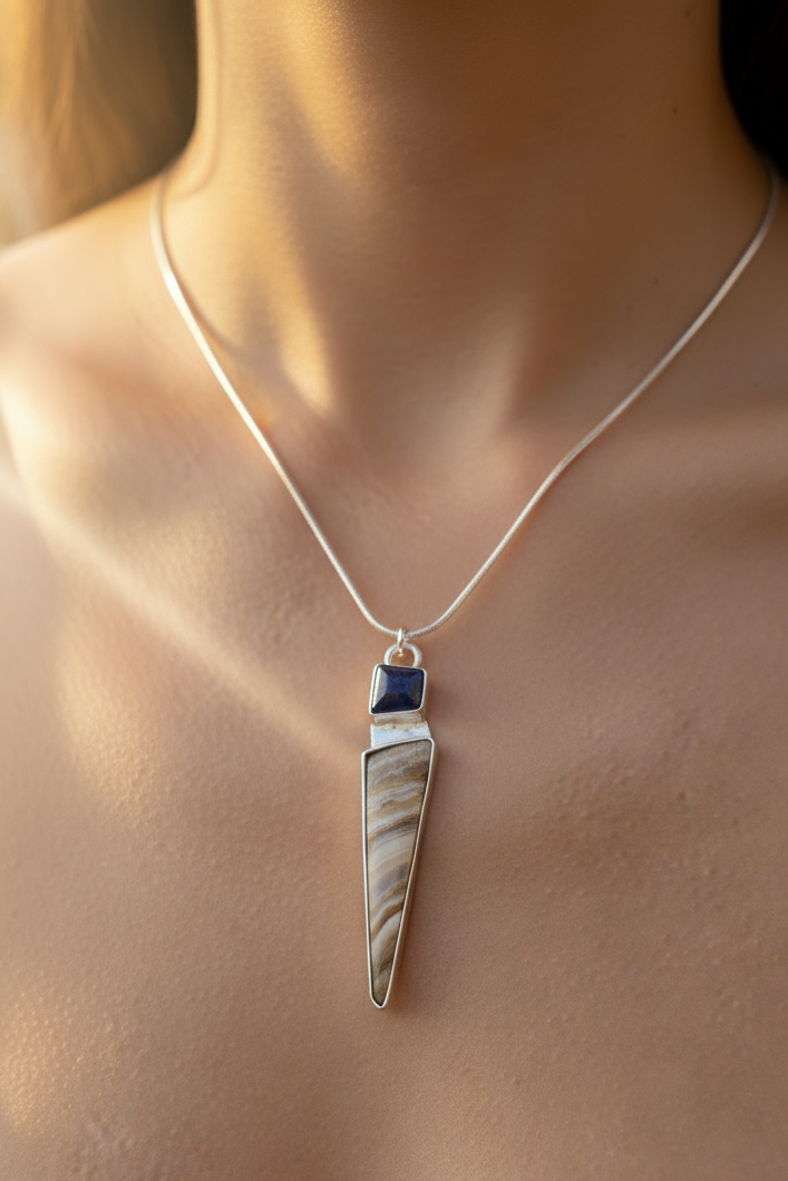Lapis w/ Yellow Jasper Pendent