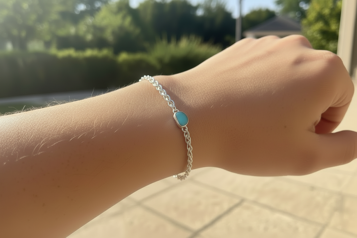 SeaGlass Bracelet Aqua #3