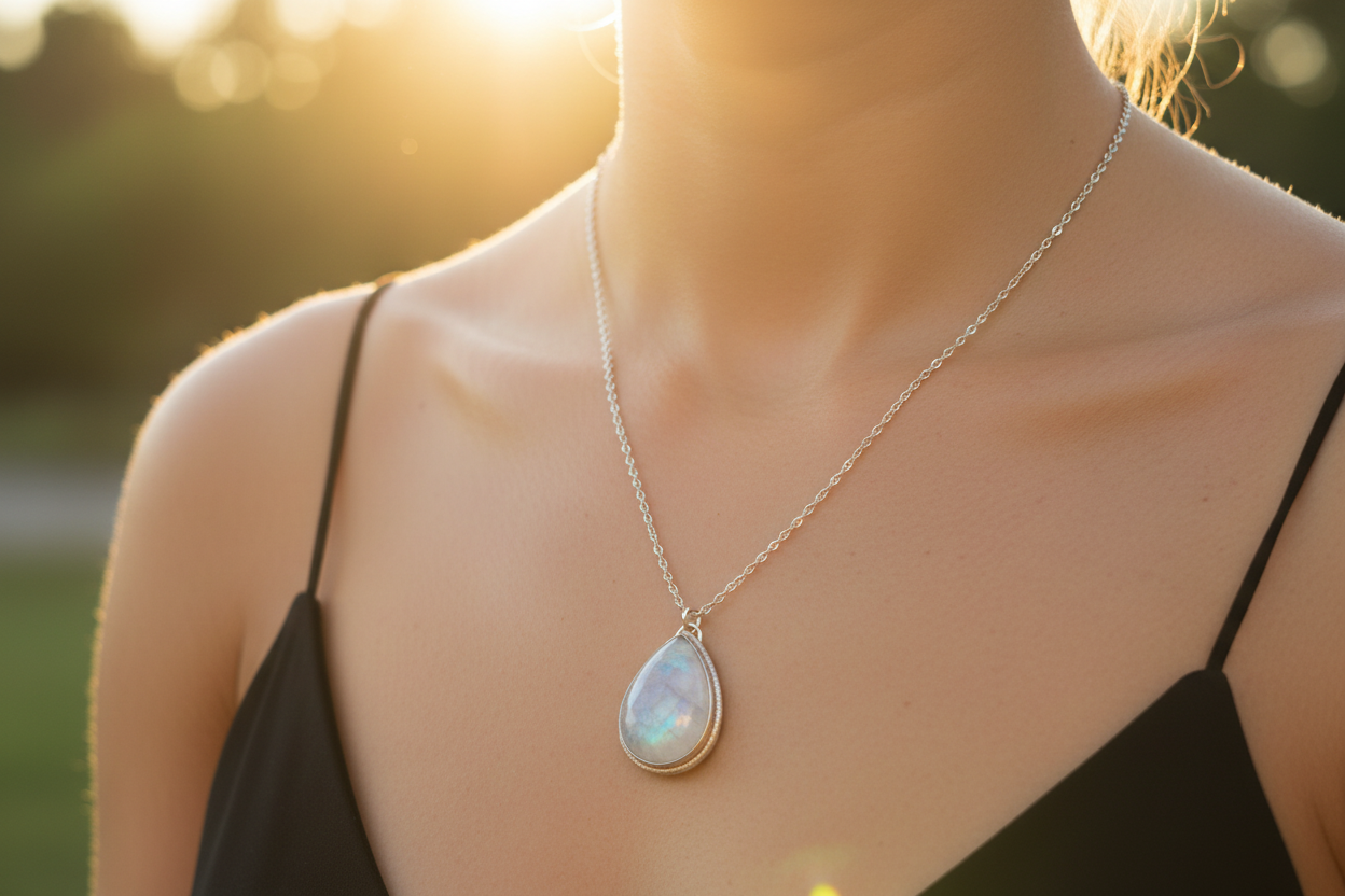 Teardrop Moonstone Necklace