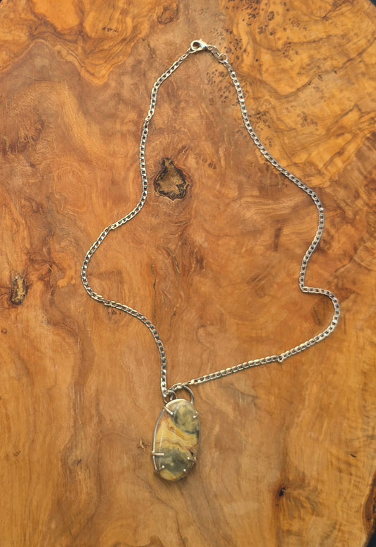 Yellow Lace Agate Necklace