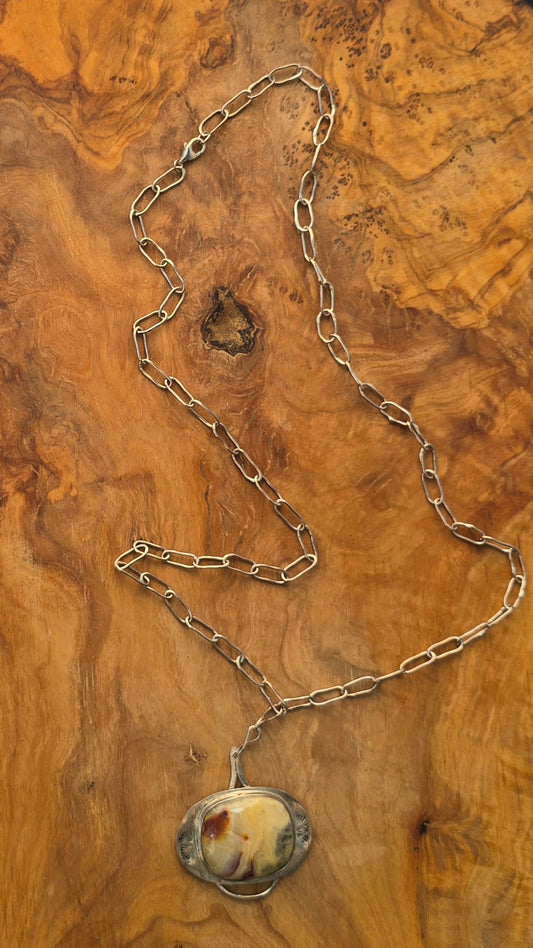 Yellow Lace Agate Square Stone Pendent