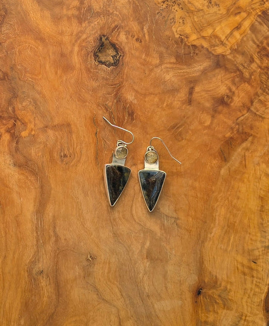 Tiger Eyes Fire wit rutile quartz earrings