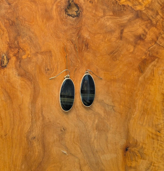 Blue Tiger Eyes Earrings