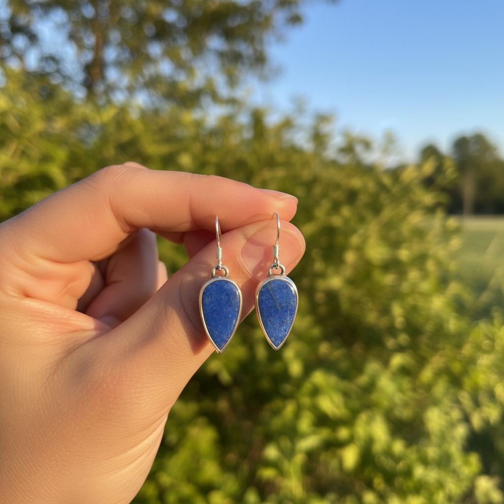 Natural Blue Paraiba Quartz earrings