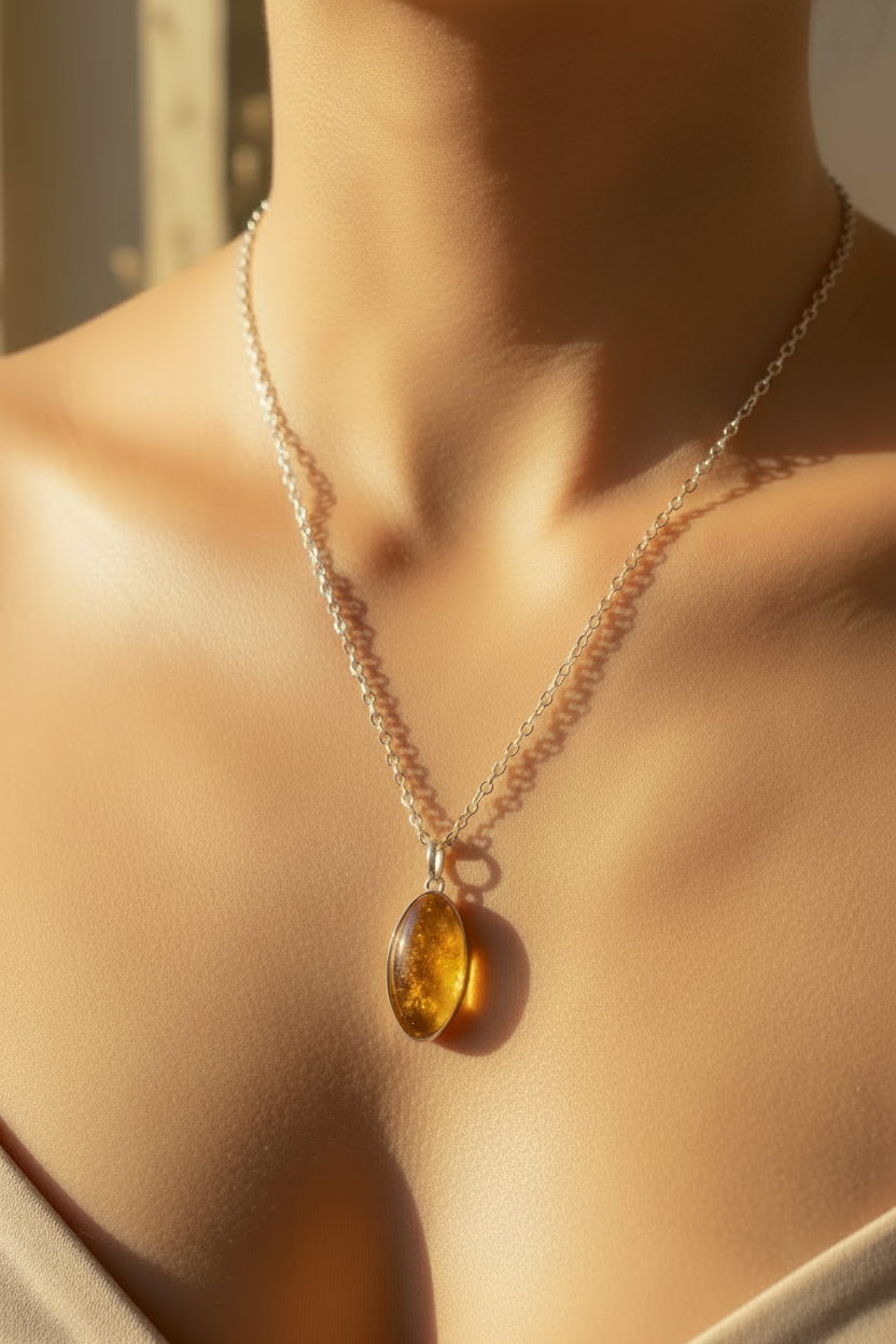 Yellow Aventurine w/backside owl cutout necklace