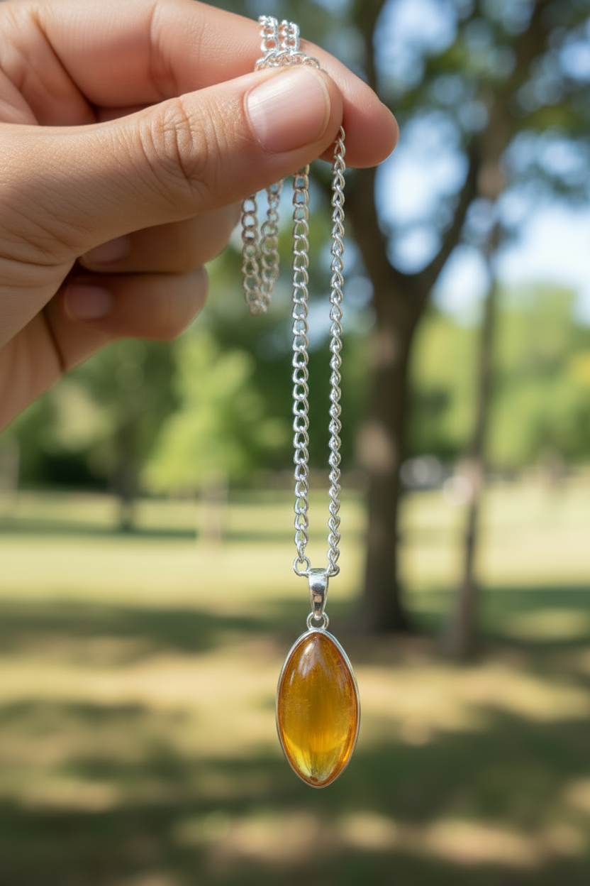 Yellow Aventurine w/backside owl cutout necklace