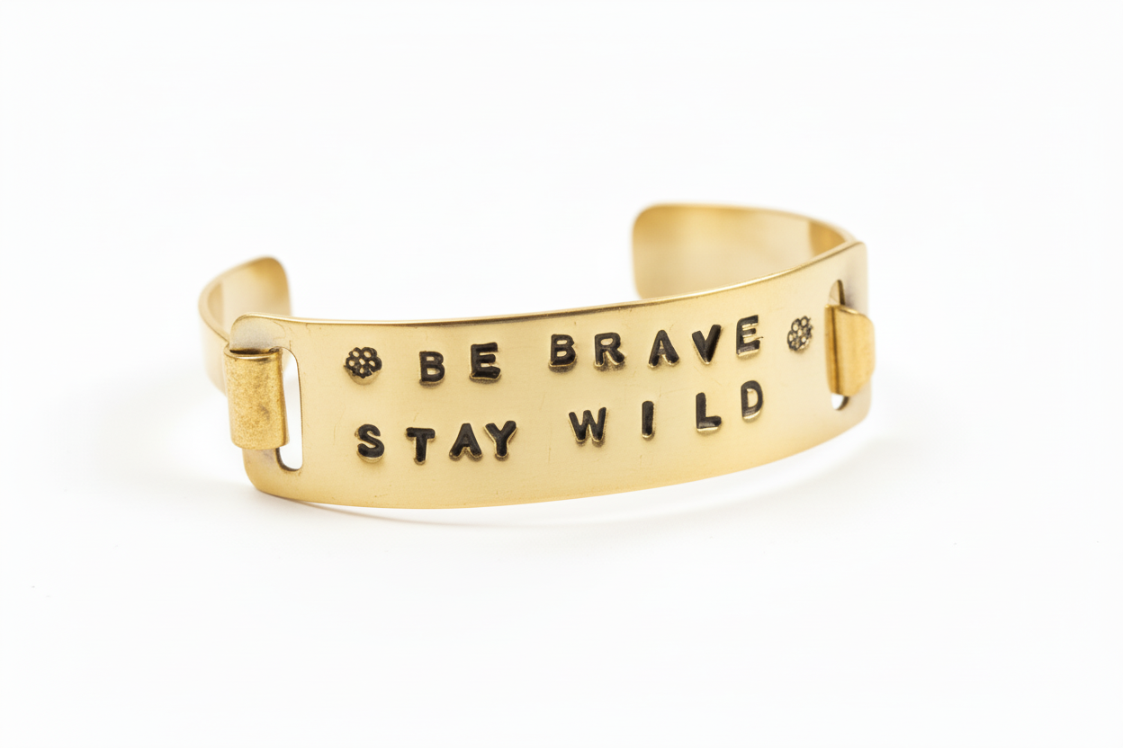 Be Brave / Stay Wild Brass Bracelet #2