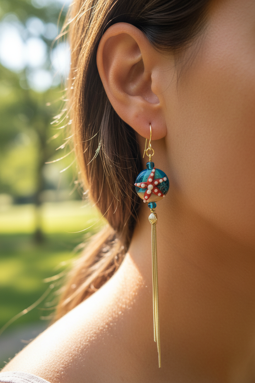 Starfish dangling earrings