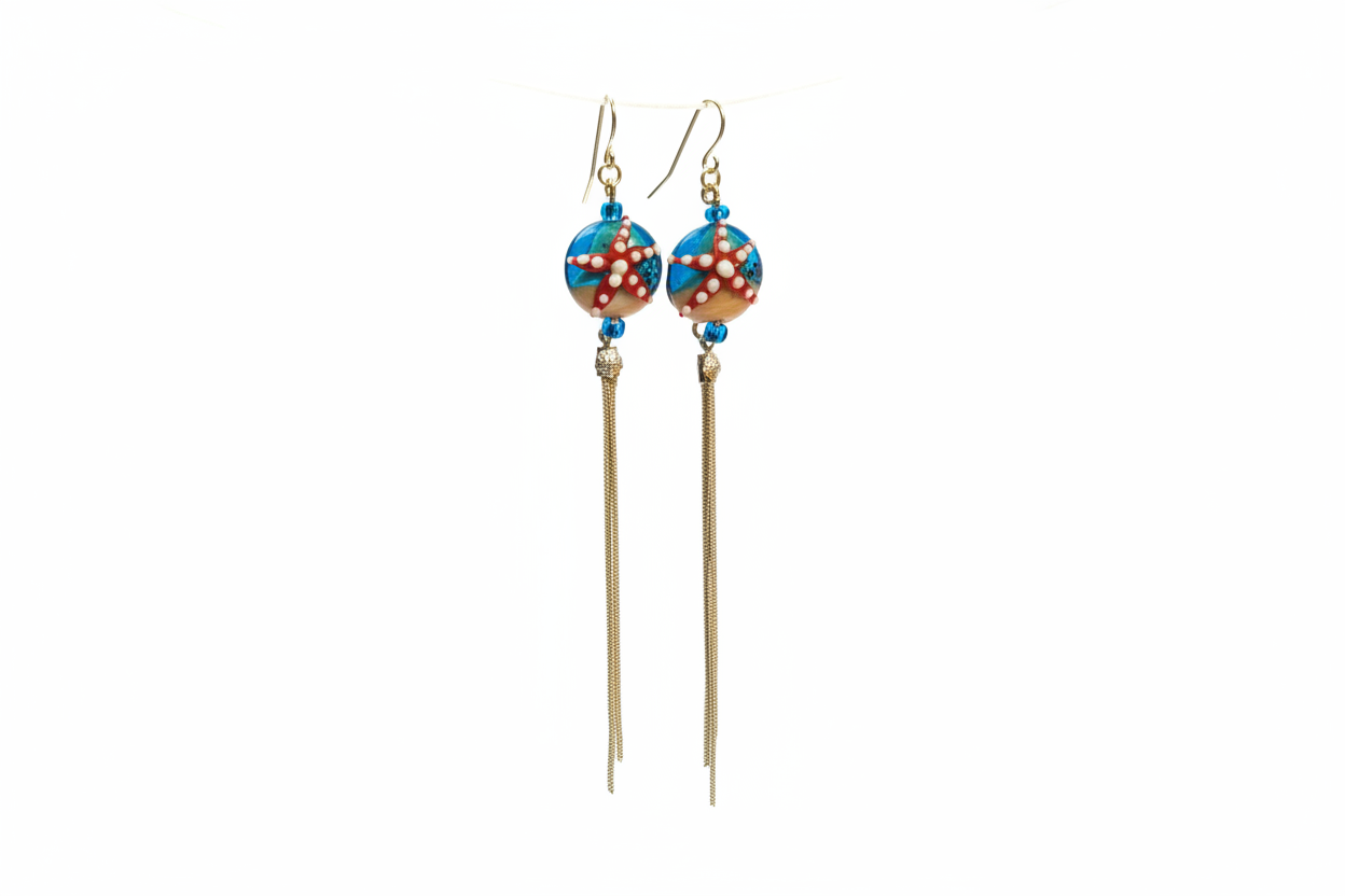 Starfish dangling earrings