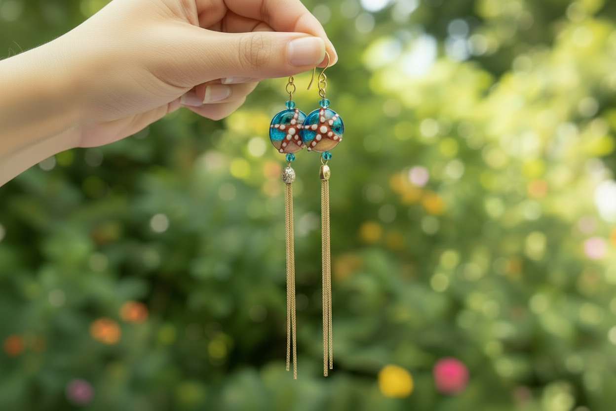 Starfish dangling earrings