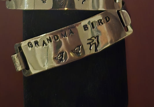 Grandma Bird Brass Bracelet