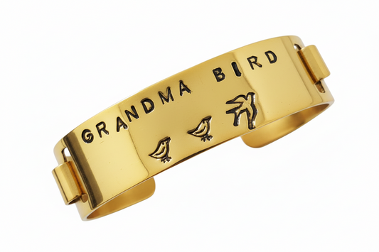 Grandma Bird Brass Bracelet
