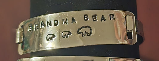 Grandma Bear Brass Bracelet