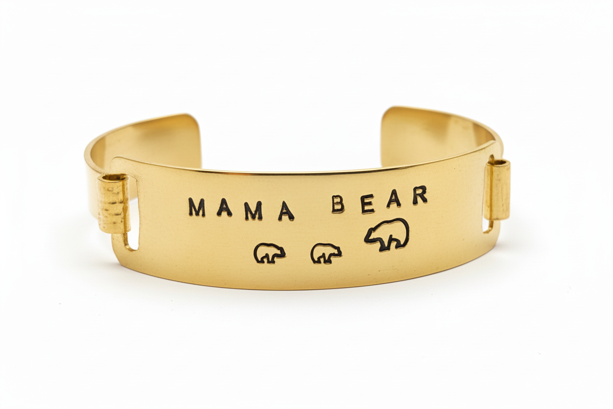 Mama Bear Brass Bracelet