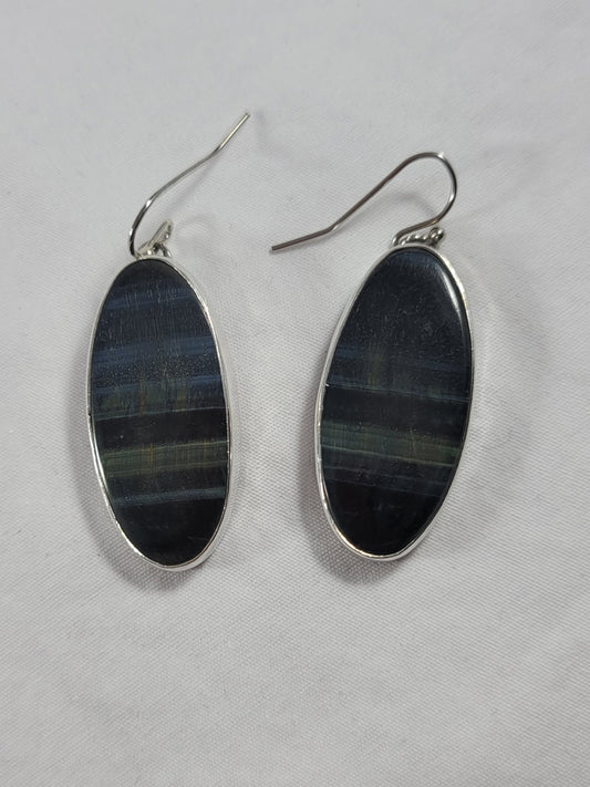 Blue Tiger Eyes Earrings