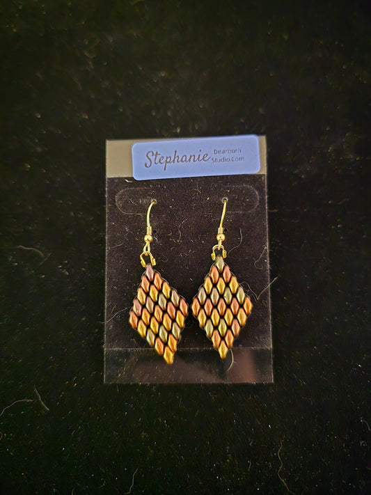 Golden Brown beaded earring small