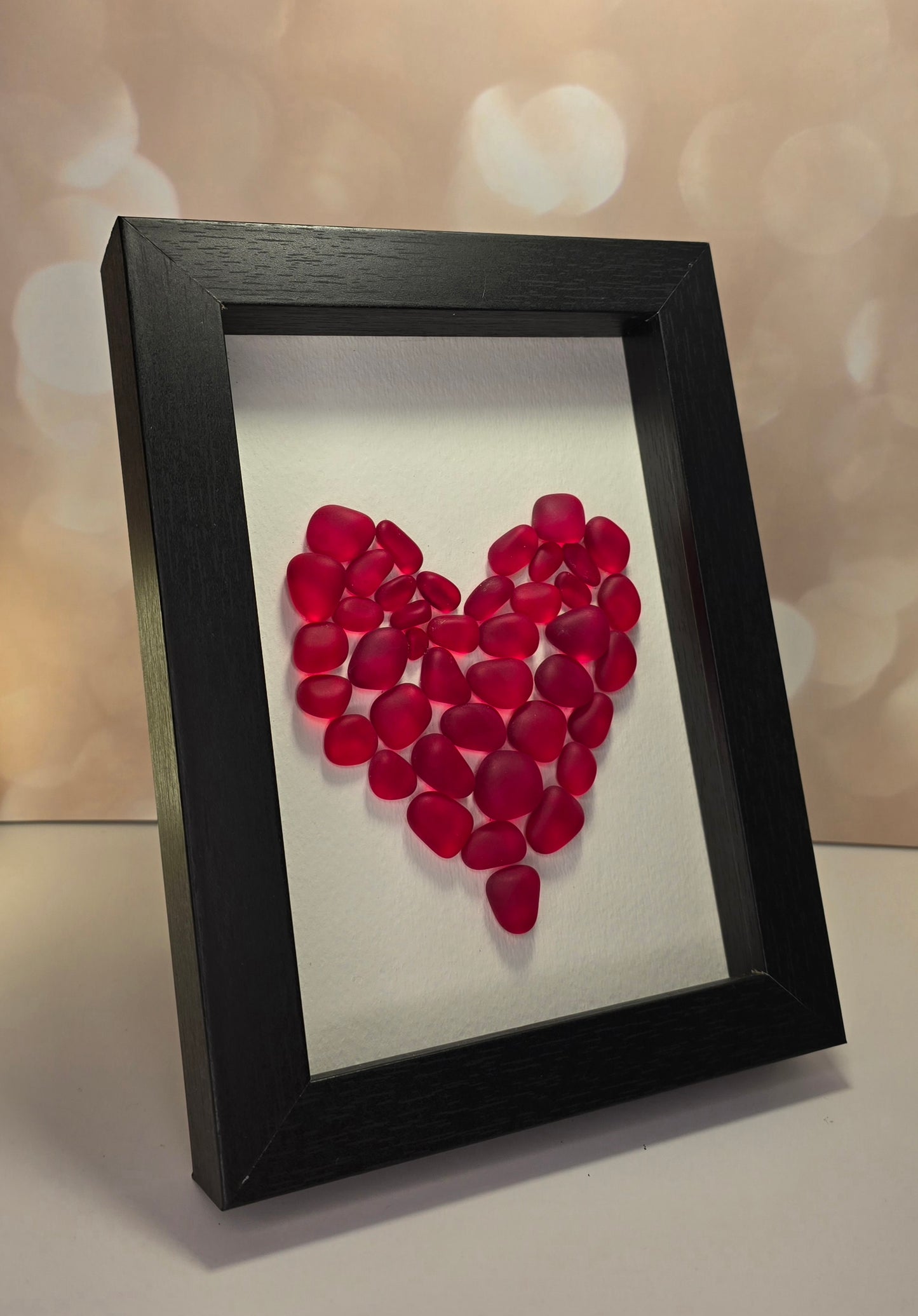 Sea Glass Art Heart Shaped