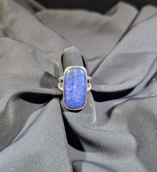 Deep Blue flash Labradorite Ring