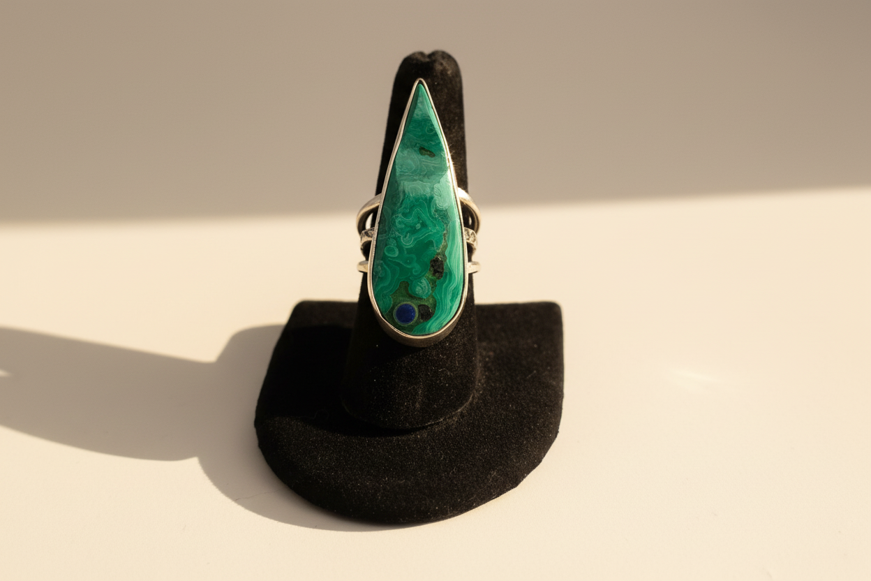 Malachite Azurite Ring (Size 8)