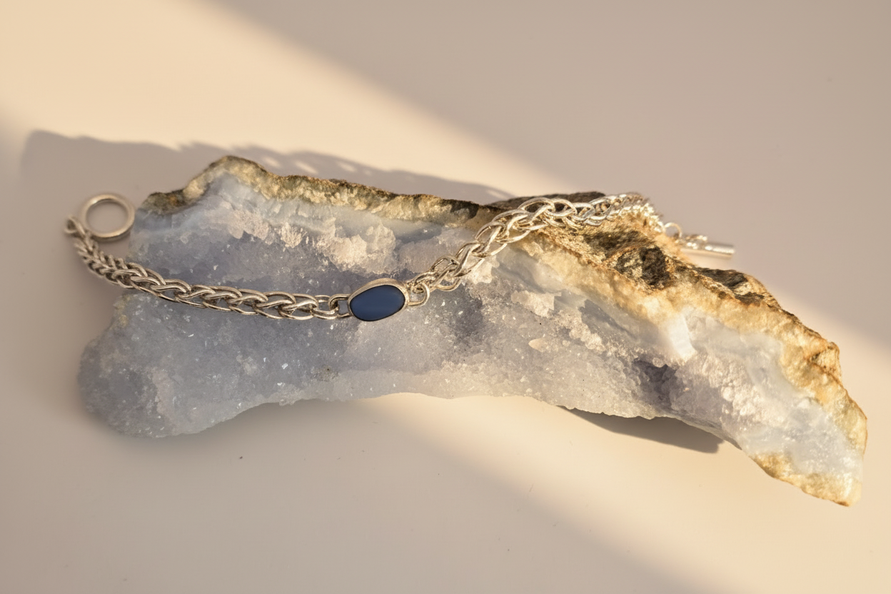 SeaGlass Bracelet Blue #4