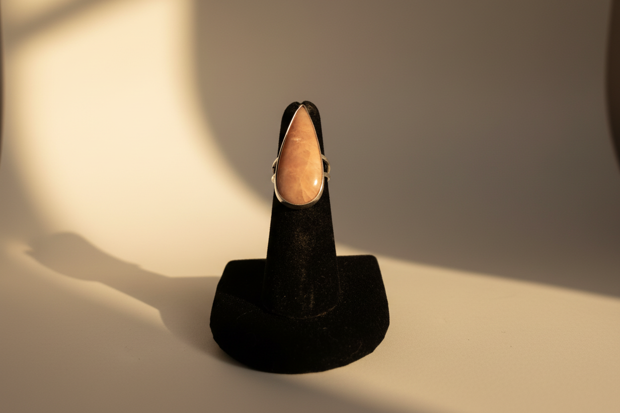 Peach Moonstone Ring (size 5)