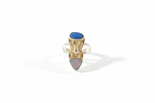 Australian Opal Ring with spider accent (Size 7.5)