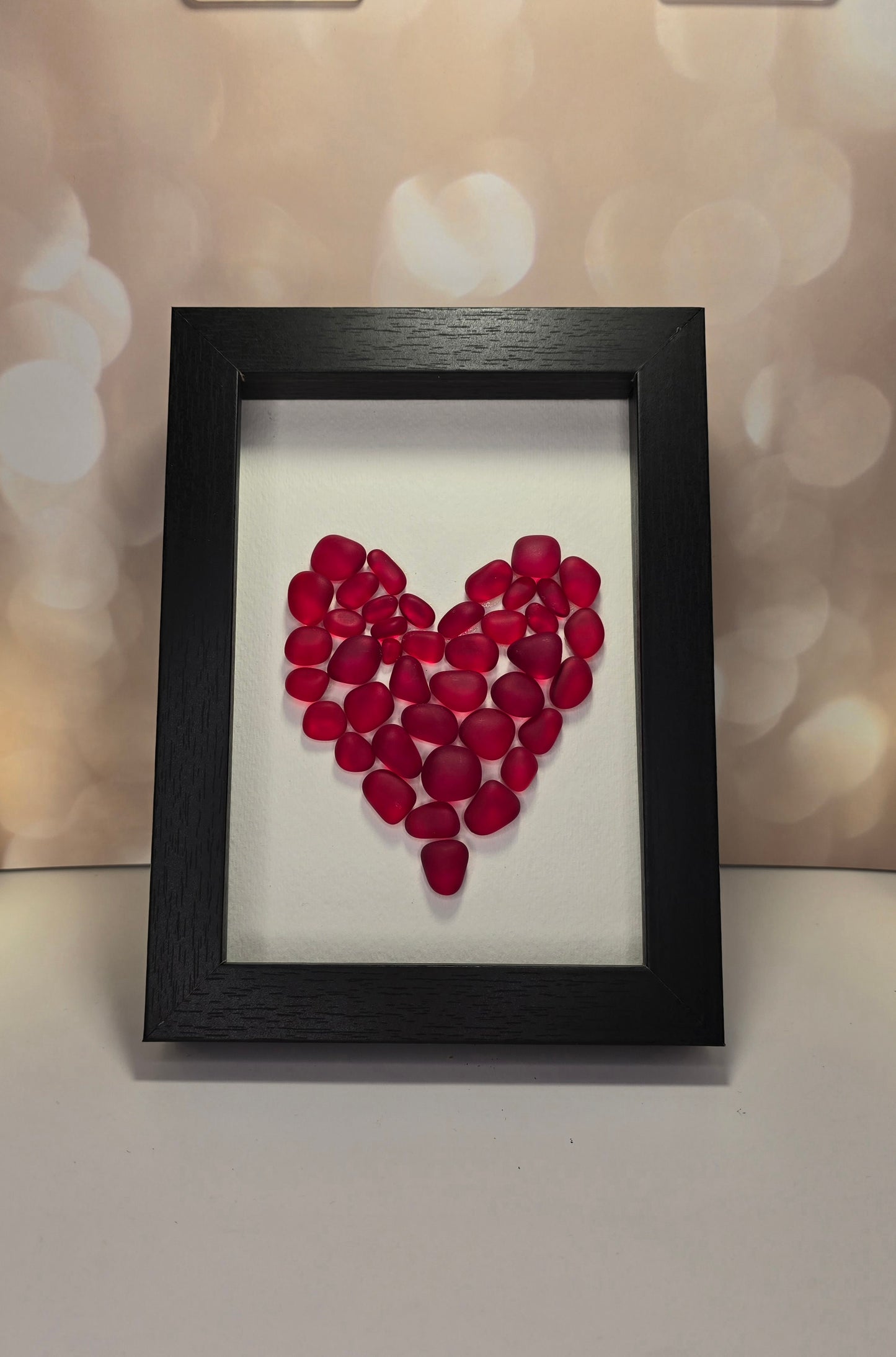 Sea Glass Art Heart Shaped