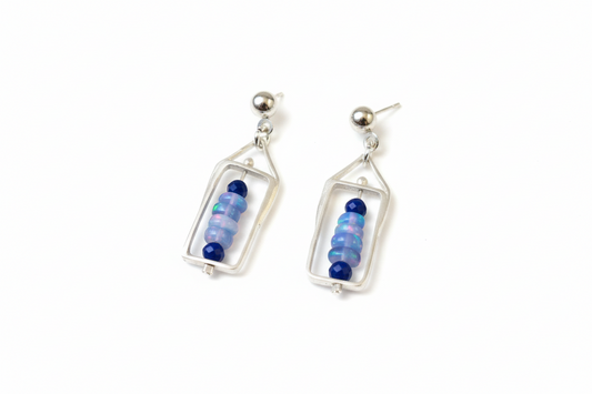 Lapis / Opal Beaded Earrings