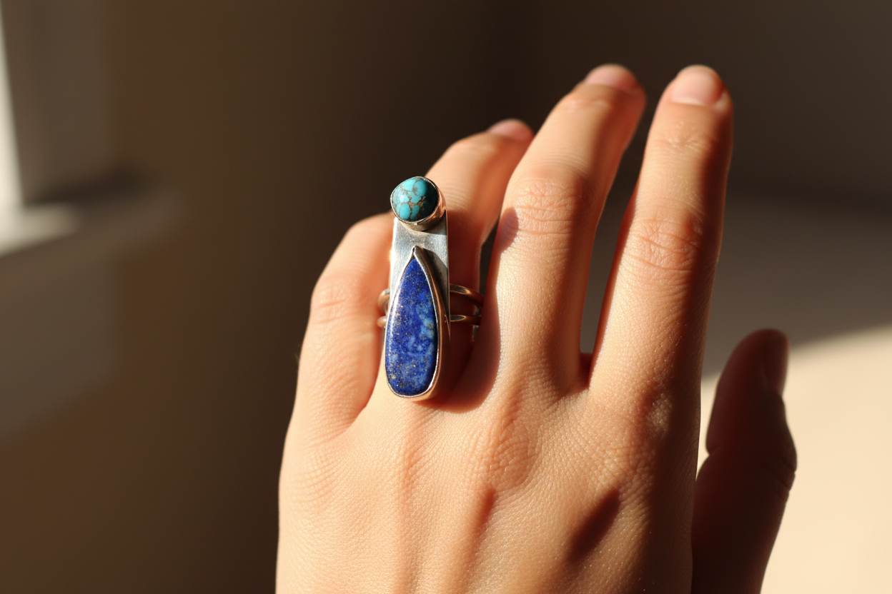 Turquosie and Lapis Ring (size 7.5)