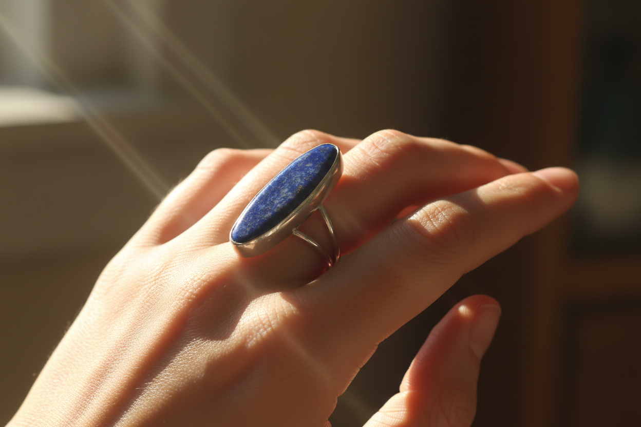 Lapis Long Oval Ring