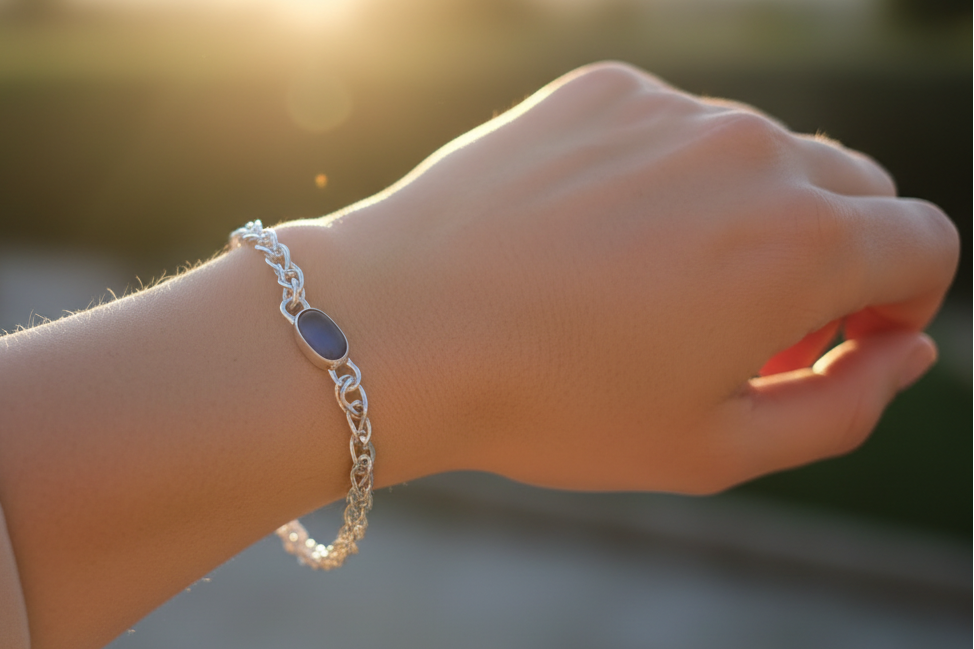 SeaGlass Bracelet Blue #4