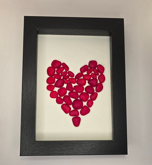 Sea Glass Art Heart Shaped