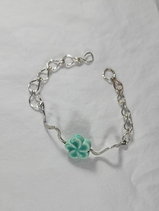 Ceramic flower bracelet