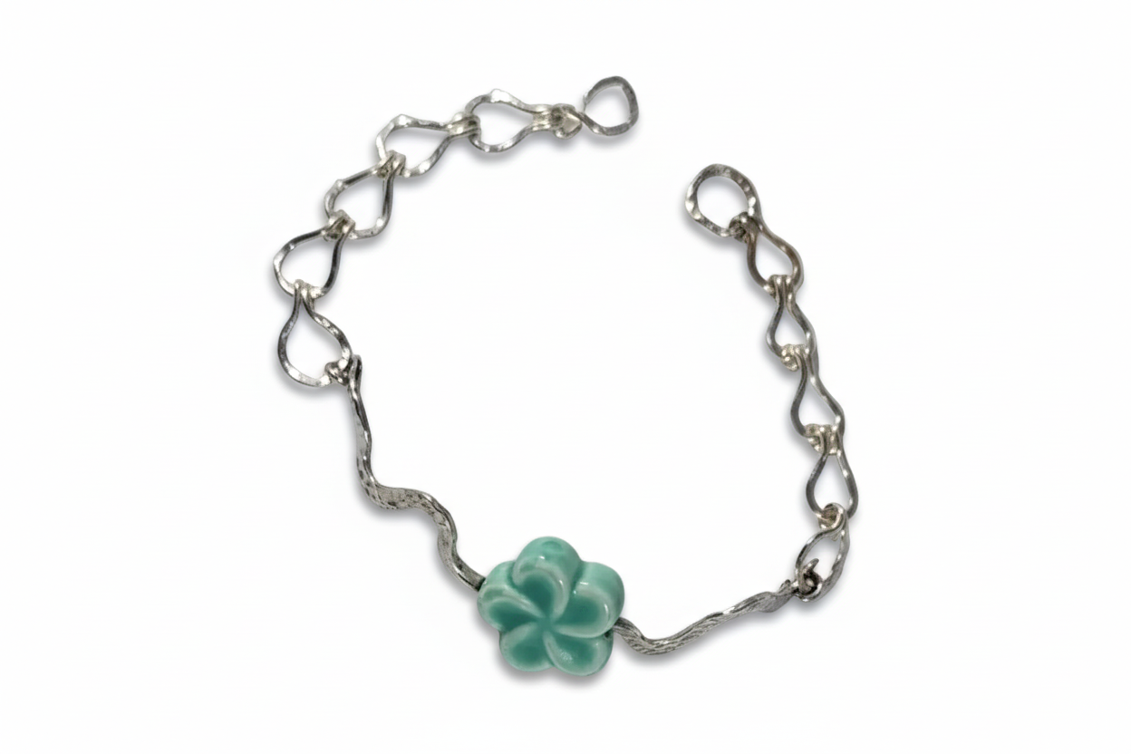 Ceramic flower bracelet