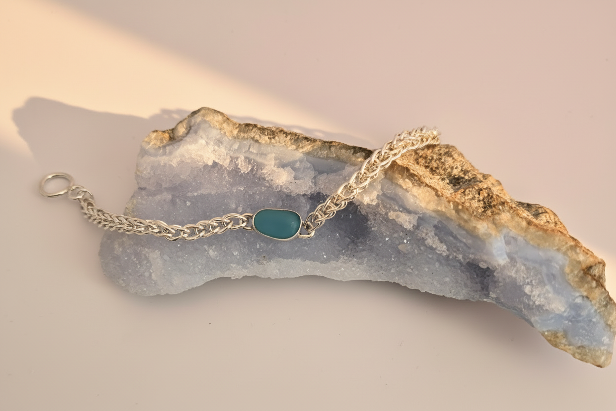 SeaGlass Bracelet Aqua #5