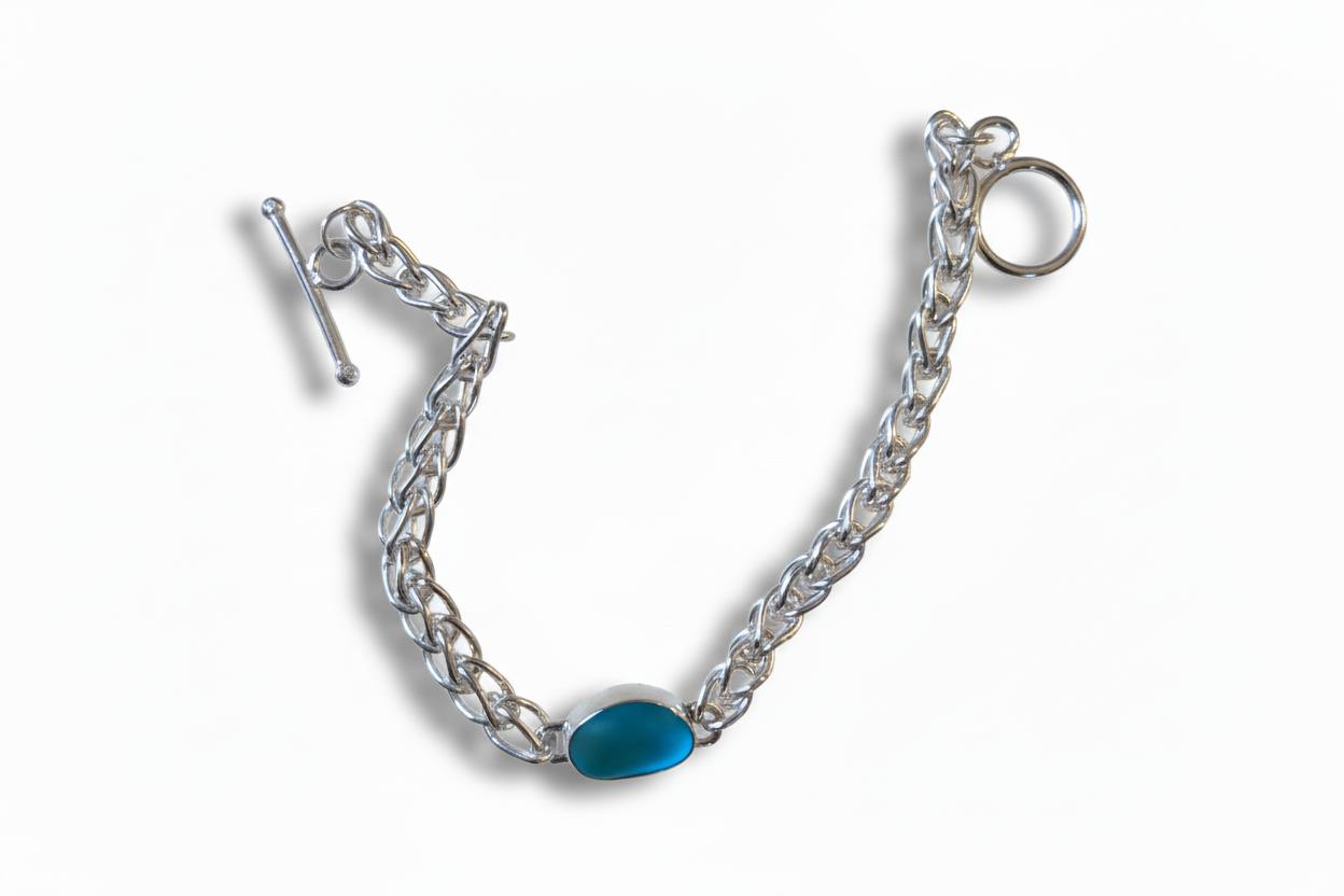 SeaGlass Bracelet Aqua #3
